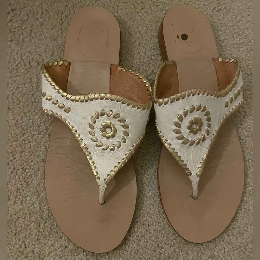 White & gold Jack Roger sandals